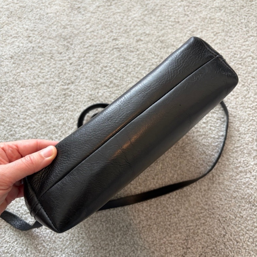Madewell Zip Top Transport Crossbody Tote Bag Black Leather Minimalist Casual - Picture 6 of 11